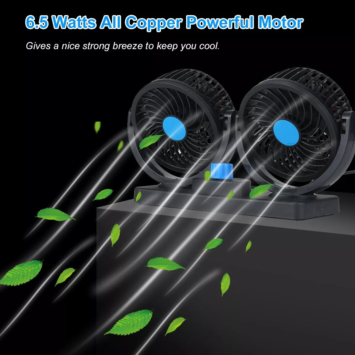 VENTILADOR DOBLE 360° PARA AUTO